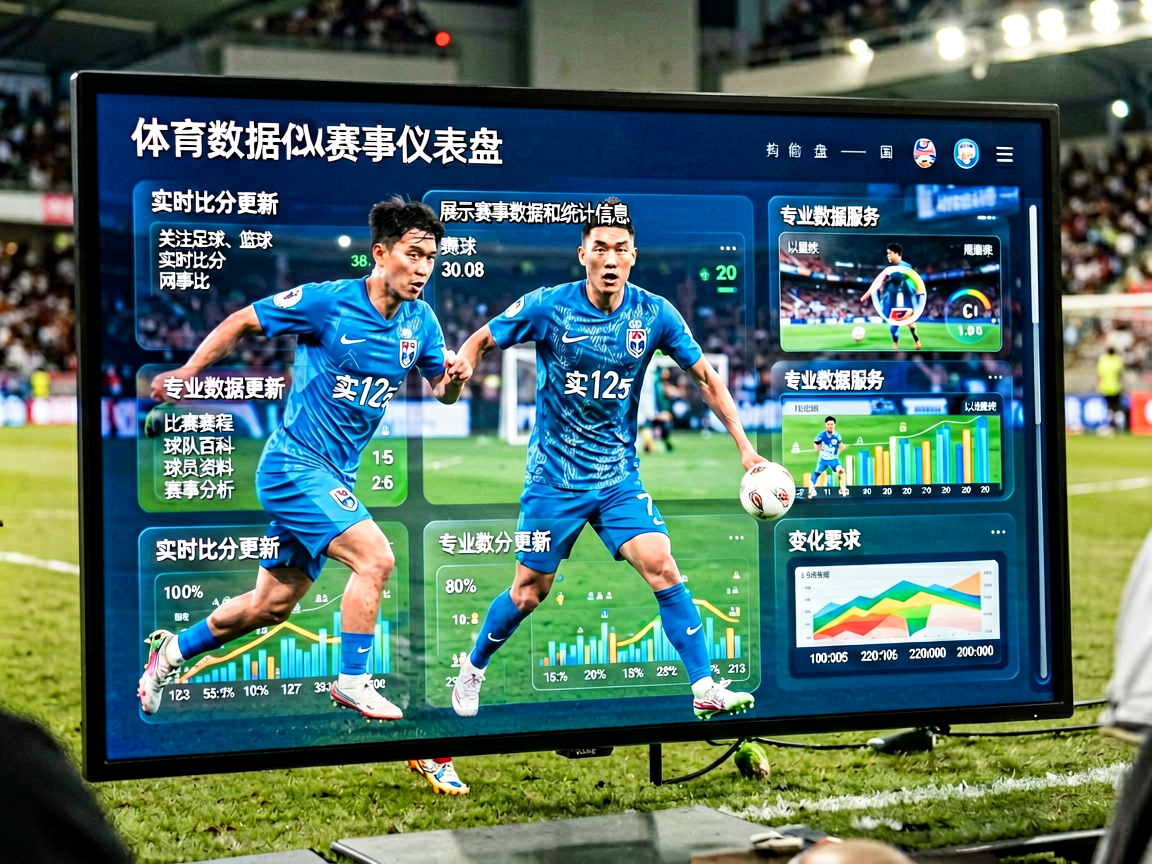 体育数据仪表盘界面，展示赛事数据和统计信息